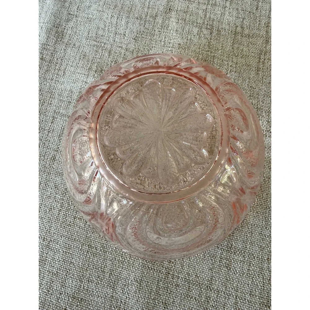 Federal Glass Pink Depression Glass Serving Bowl 6in Sharon Cabbage Rose Vintage
